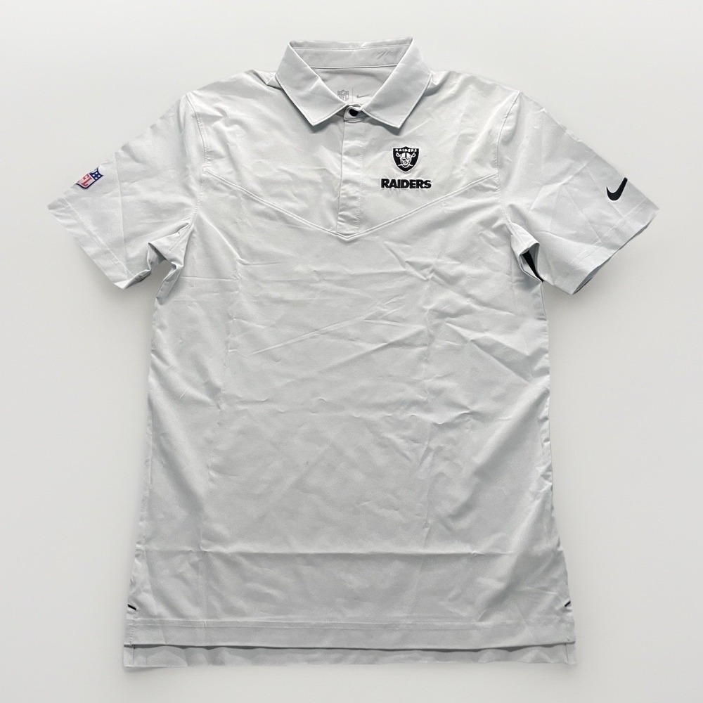 NFL Las Vegas Raiders NIKE Dri-Fit Sideline Coaches Polo Golf Shirt Men's Small